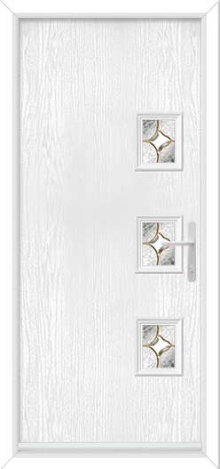 Bohemia 3 Small Rectangles Offset Right with Clarity Brass