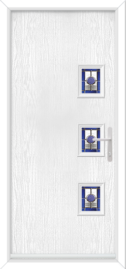 Bohemia 3 Small Rectangles Offset Right with Dorchester Blue