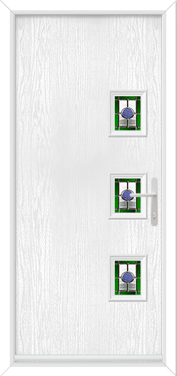 Bohemia 3 Small Rectangles Offset Right with Dorchester Green