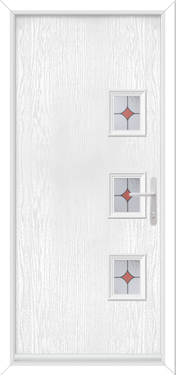 Bohemia 3 Small Rectangles Offset Right with Fusion Jewel Red