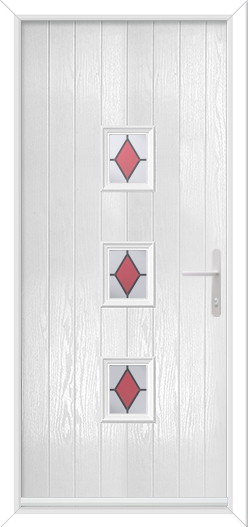 Cottage 3 Rectangles with Colour Diamond Red