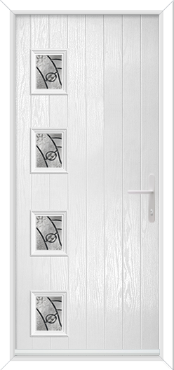 Cottage 4 Rectangles Offset Left with Abstract Zinc