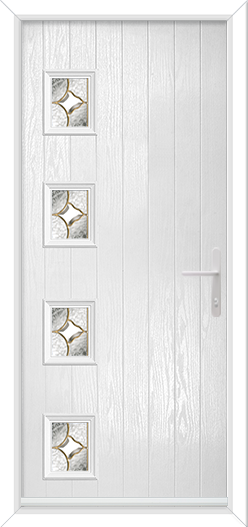 Cottage 4 Rectangles Offset Left with Clarity Brass