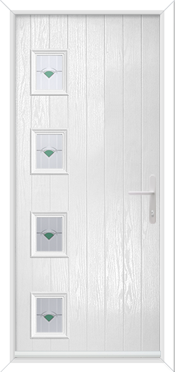 Cottage 4 Rectangles Offset Left with Murano Green