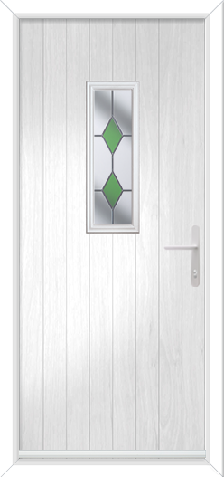 Cottage Large Rectangle with Colour Diamond Green
