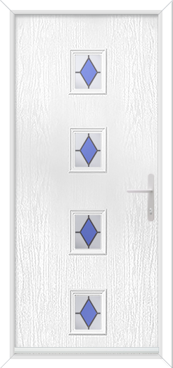 Bohemia 4 Rectangles with Colour Diamond Blue