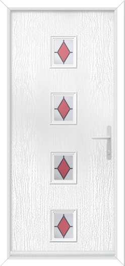 Bohemia 4 Rectangles with Colour Diamond Red